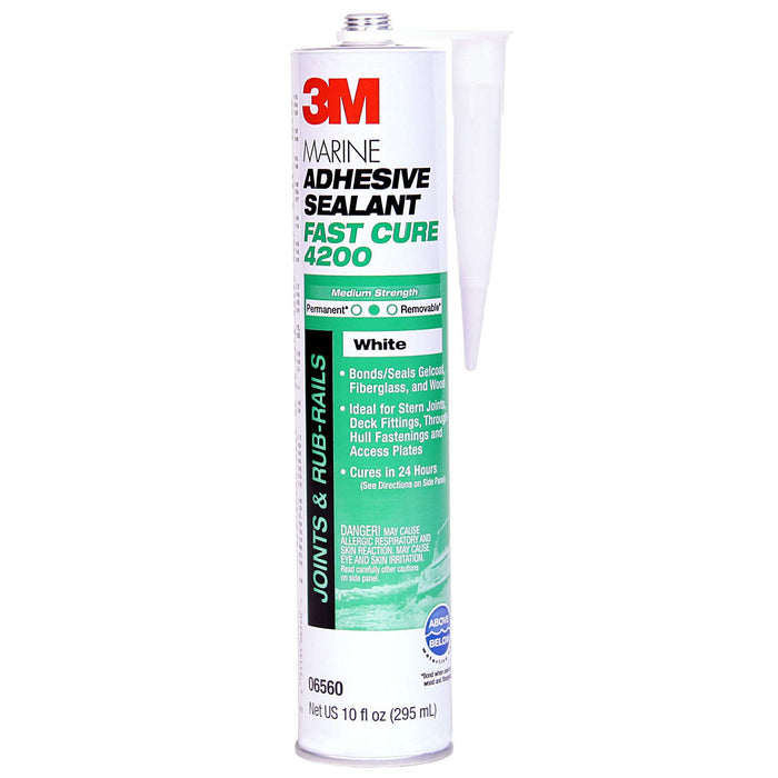 3M Marine Adhesive Sealant Fast Cure 4200 (06560) Semi-Permanent Flexible Adhesive