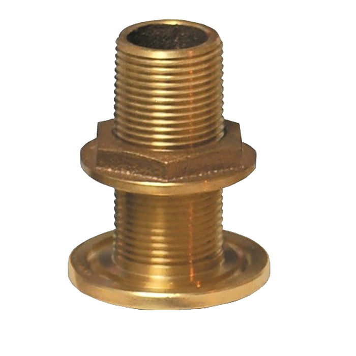 GROCO 1/2" NPS NPT Combo Bronze Thru-Hull Fitting w/Nut [TH-500-W]