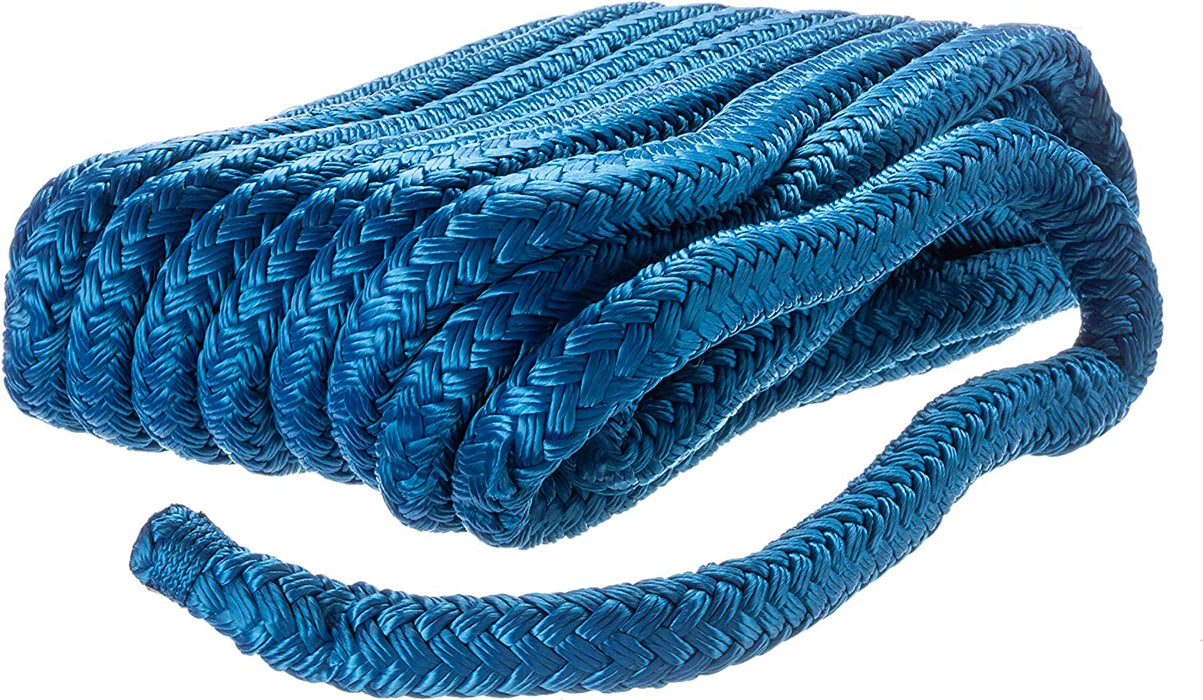 Seachoice 40411 Double Braid Nylon Dock Line with Eye Splice 1/2"X20'